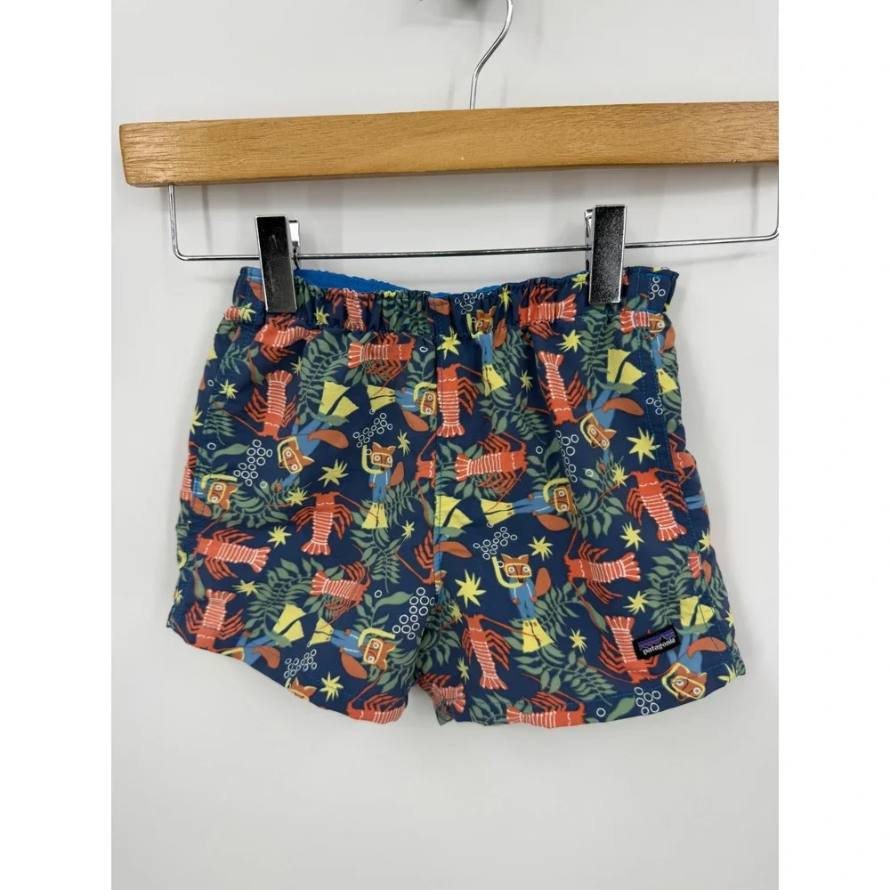 Patagonia baby Baggies Shorts Kids 2T Blue Lobster Scuba Fox Print 60279SP24
